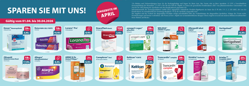 Übersicht über aktuelle Aktionsartikel