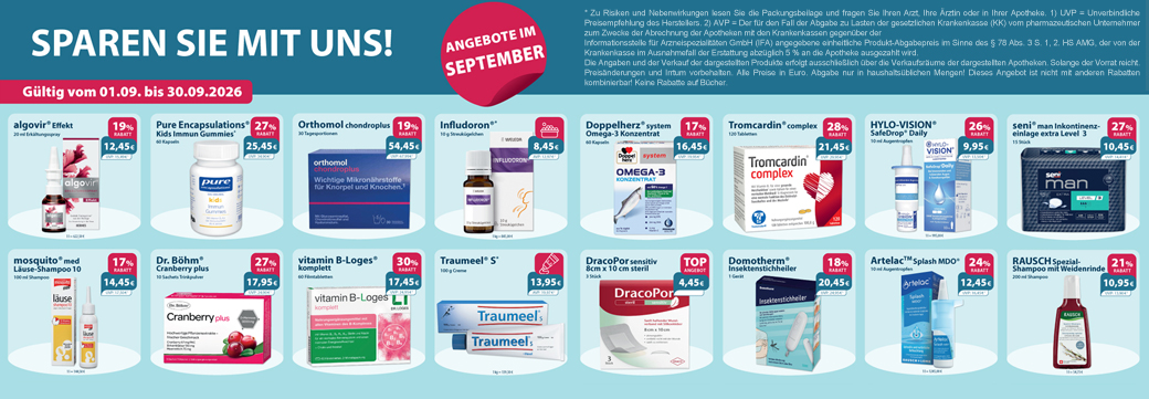 Übersicht über aktuelle Aktionsartikel